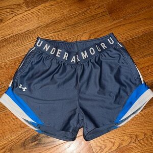 Under Armour Navy Athletic Shorts with Blue and White Trim